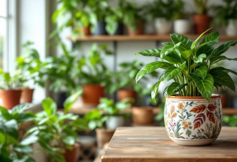 Indoor plants thriving in winter care environment