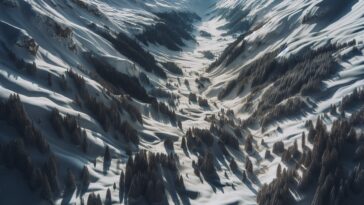 Avalanche scene near Golden, British Columbia