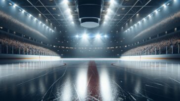 Intense hockey match between Canada and the U.S.