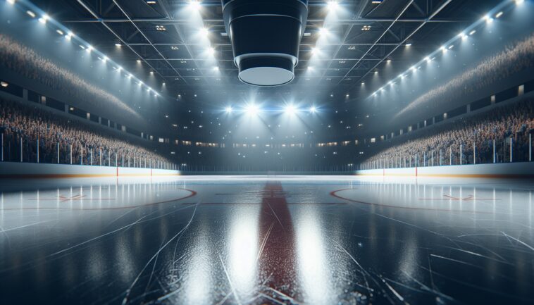 Intense hockey match between Canada and the U.S.