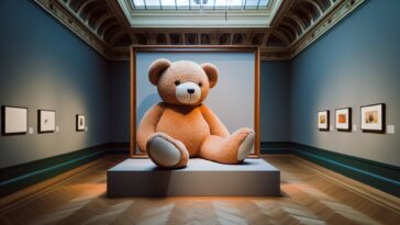 Canadian teddy bear art installation at the Louvre