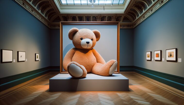 Canadian teddy bear art installation at the Louvre