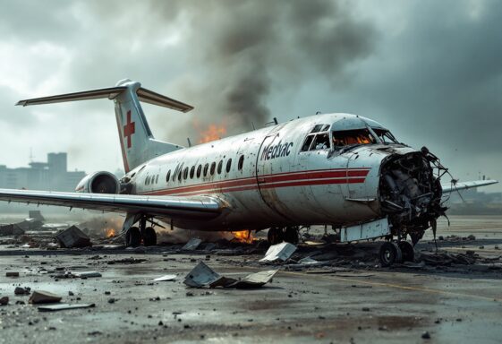 Emergency response at the site of the medevac jet crash in Philadelphia