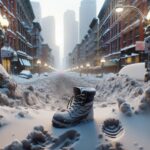 Postal workers demonstrating during a winter storm