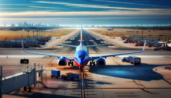 Southwest Airlines flight at Chicago Midway airport