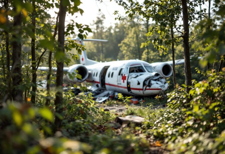 Emergency responders at the site of a plane crash in Philadelphia