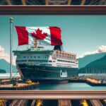 Upside-down Canadian flag on a ferry service