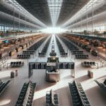 Heathrow Airport during a power outage affecting travelers