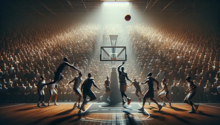 Lakers fan making a half-court shot at a game