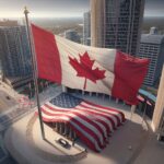 Canadian flags replacing American flags in Mississauga