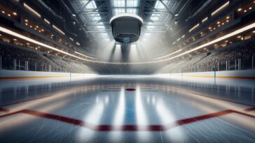 NHL logo with flags of the U.S. and Canada