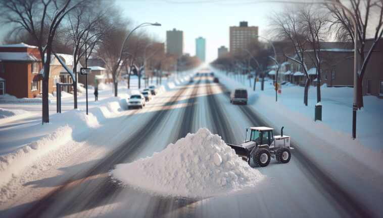 Snowplow and cyclist on a Manitoba road under new rules