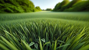 Beautiful summer lawn with vibrant green grass