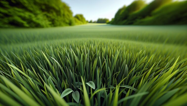 Beautiful summer lawn with vibrant green grass